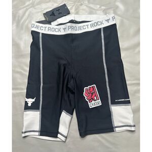 Under Armour Women Medium Project Rock HeatGear Bike Shorts 1366005-001 Black